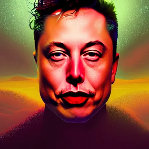 Image similar to UHD photorealistic Elon Musk and Cosmic Cthulhu in a hot tub, in the style of tonalism by Greg Rutkowski, trending on Artstation, hyperrealistic, correct details, symmetrical faces