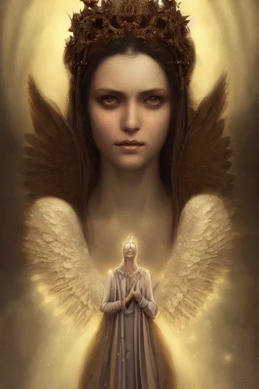 Prompt: A beautiful digital painting of a female Seraphim, princess, intricate, cinematic lighting, highly detailed, digital painting, Artstation, concept art, smooth, sharp focus, illustration, art by Tom Bagshaw, Artgerm and Greg Rutkowski