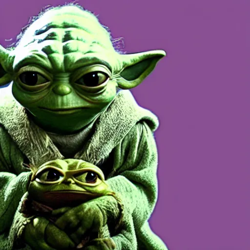Image similar to Pepe the Frog as Yoda, film still from Empire strikes back, detailed, 4k