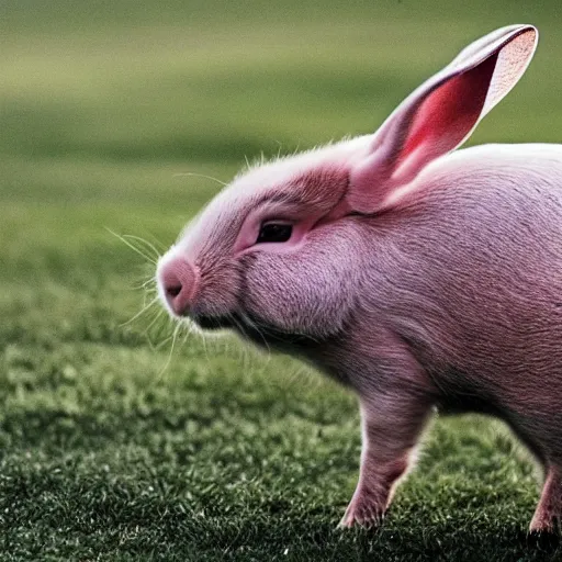 Image similar to a rabbit mixed with a pig