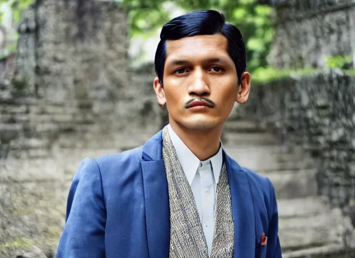 Image similar to outdoor portrait of jose rizal!! as a handsome young man in 2 0 2 2!! wearing stylish modern clothes, photo taken in 2 0 2 0, 3 5 mm f 1. 4 digital photo, matte colors