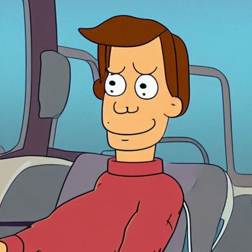 Prompt: a still of richard feynman in futurama