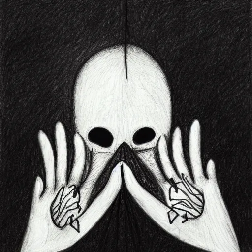 Image similar to a drawing of two hands ripping a broken heart, sadness, dark ambiance, an album cover by Godfrey Blow, featured on deviantart, lyco art, artwork, photoillustration, poster art