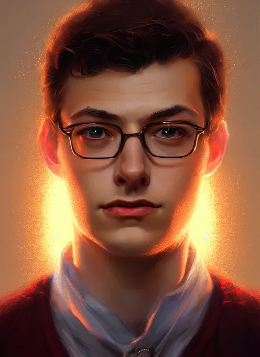 Image similar to portrait of peter parker, intricate, elegant, glowing lights, highly detailed, digital painting, artstation, concept art, smooth, sharp focus, illustration, art by wlop, mars ravelo and greg rutkowski