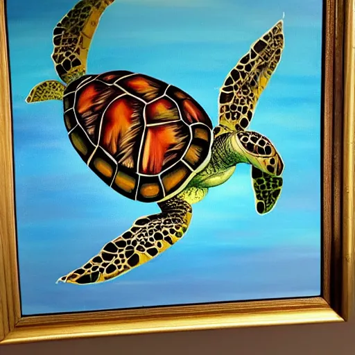 Image similar to a painting of a turtle.
