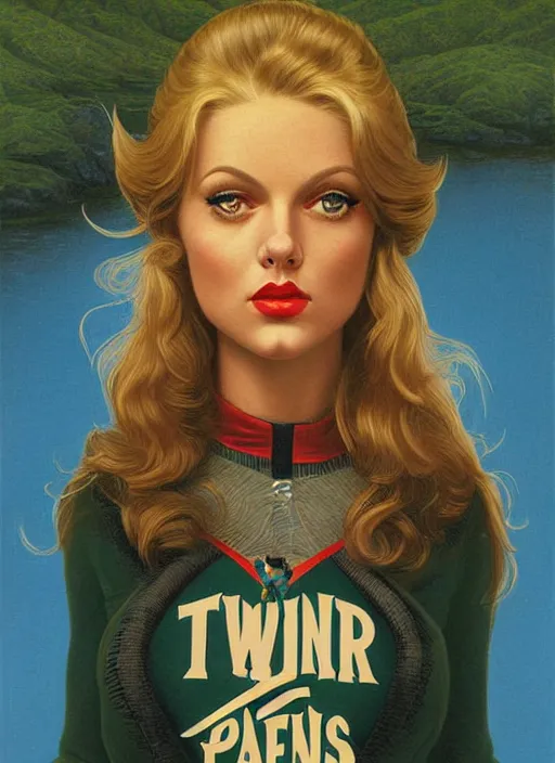 Image similar to twin peaks poster art, portrait of talyor swift cheerleader, by michael whelan, rossetti bouguereau, artgerm, retro, nostalgic, old fashioned, 1 9 8 0 s teen horror novel cover