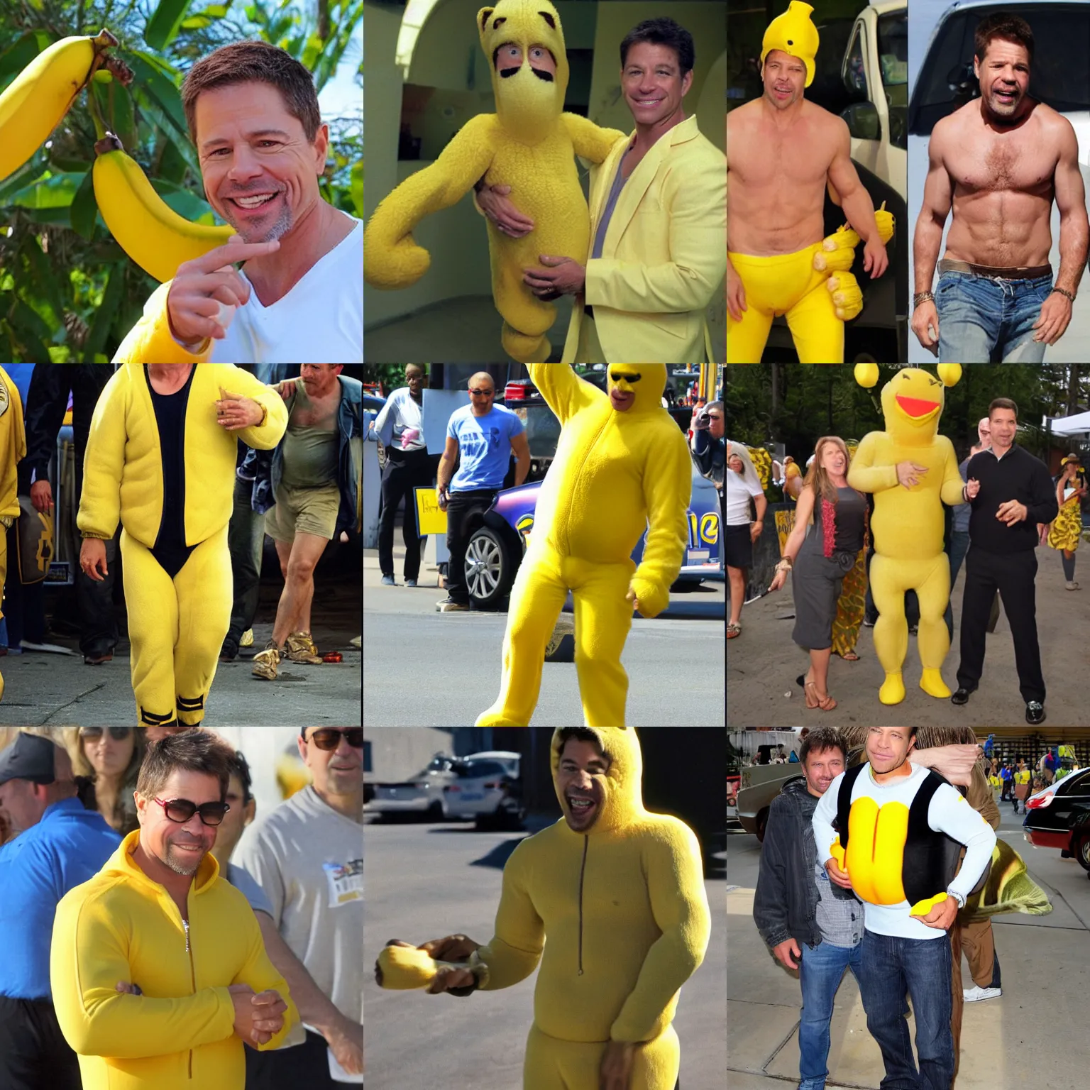 Prompt: mark walberg in banana suit