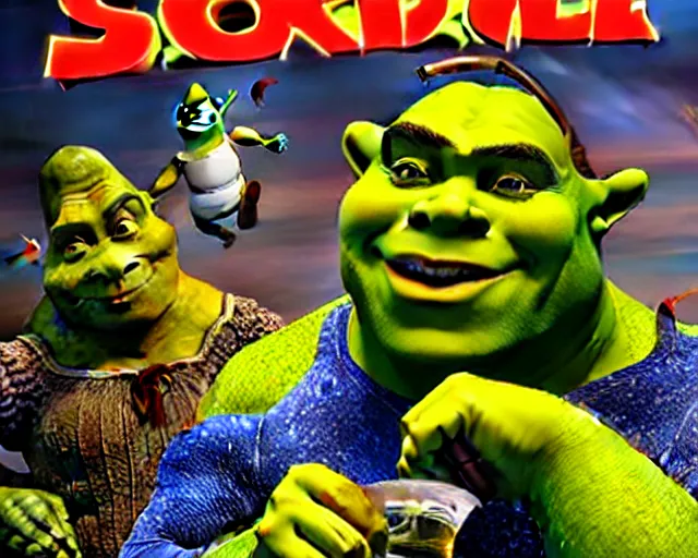 Image similar to Shrek 5: Shrek versus Robot Aliens, Movie Poster