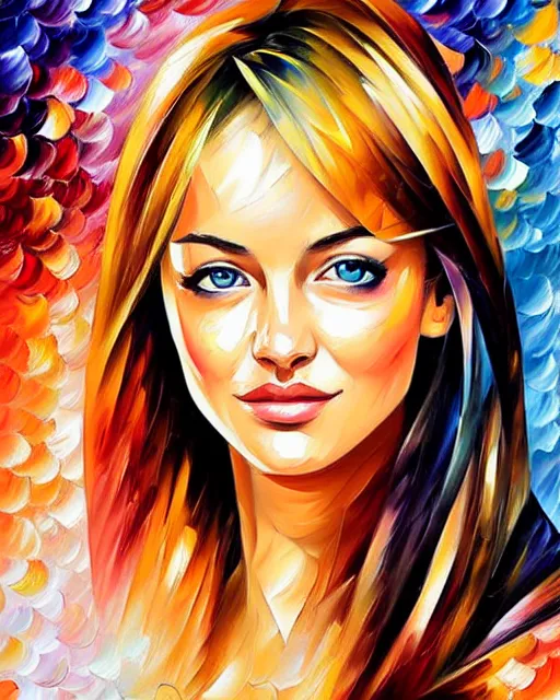 Image similar to girl artwork by leonid afremov, artwork by sandra chevrier, golden hour, illustration, highly detailed, simple, no jagged lines, vector art, smooth, artstation