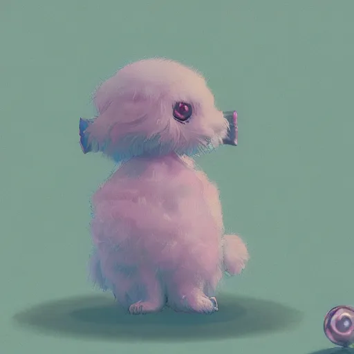 Image similar to a fluffy pokemon:: by guillermo del toro and Martine Johanna and Simon Stålenhag and Chie Yoshii frank Lloyd Wright:: dynamic, particulate, pastel colors, intricate, elegant, highly detailed, centered, artstation, smooth, sharp focus, octane render, 3d