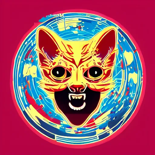 Image similar to Blood thirsty emperor of the world kitten, sticker, highly detailed, colorful, illustration, drama, smooth and clean vector curves, no jagged lines, vector art, smooth