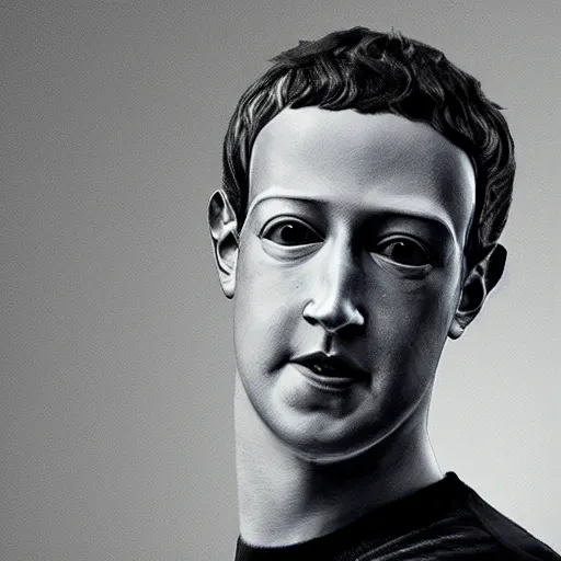 Image similar to mark zuckerberg as an eerie prototype uncanny valley android