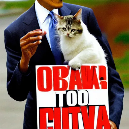 Image similar to obama is a cat