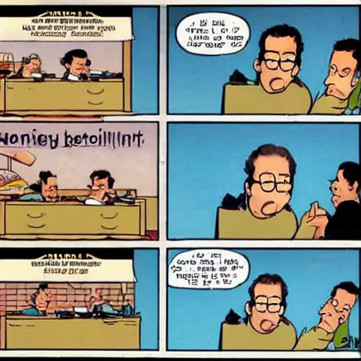 Image similar to Seinfeld, comic strip, by Bill Watterson