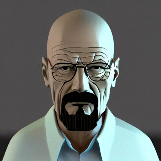 Image similar to low poly model of a Walter White