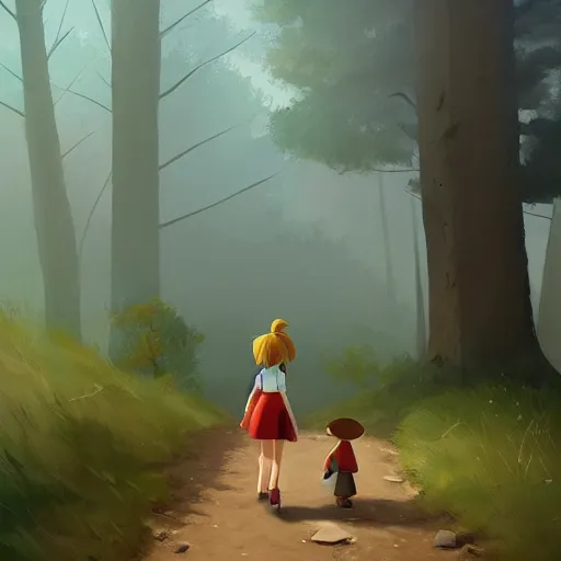 Image similar to goro fujita ilustration emma watson walking in the woods, painting by goro fujita, sharp focus, highly detailed, artstation