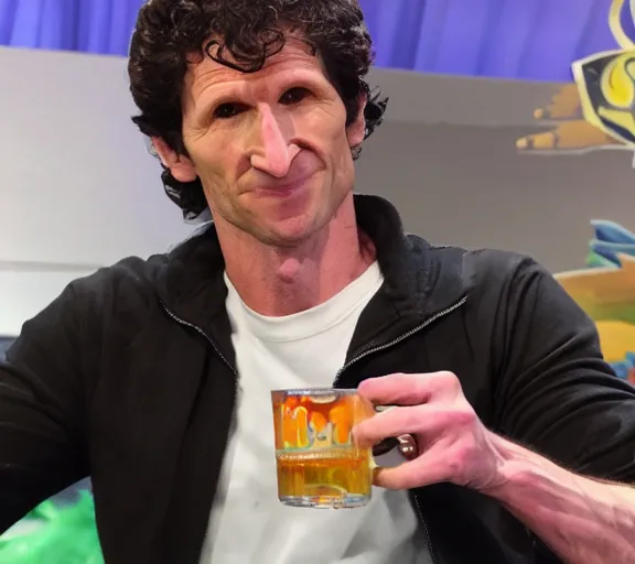 Image similar to Todd Howard drinking skooma in a My Little Pony convention