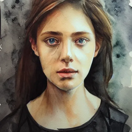 Prompt: water color on paper, master painter portrait, highly detailed, artstation, masterpiece, award - winning,