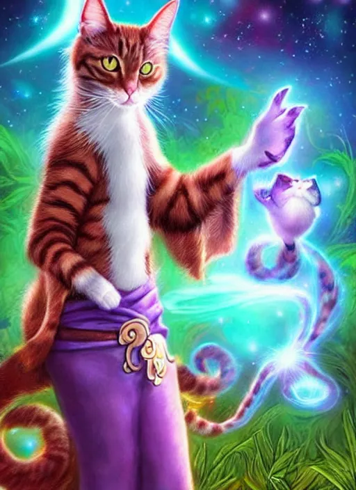 Prompt: magic cat in the fantasy world