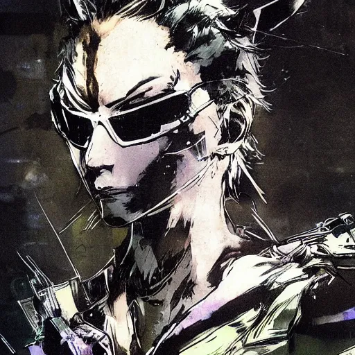 Image similar to yoji shinkawa art style cat