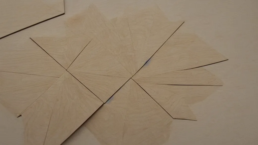 Prompt: origami introductory plywood made of gaps