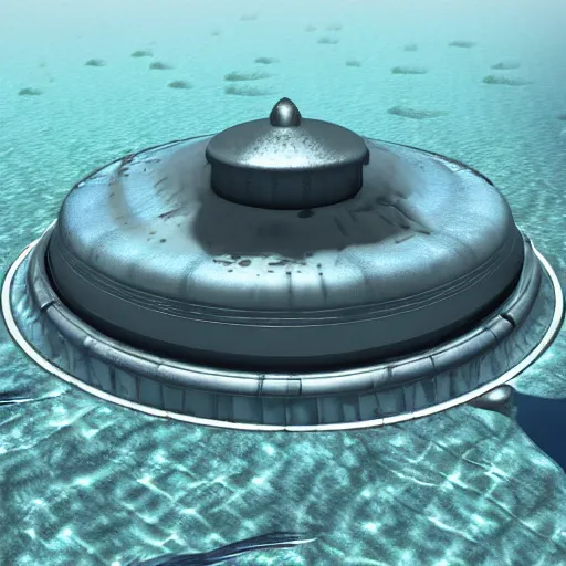 Prompt: underwater ufo base with aliens, photorealistic, detailed