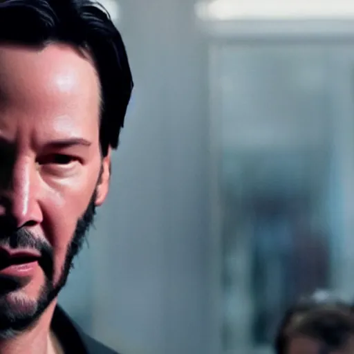 Image similar to Keanu Reeves as daredevil 4k detailed super realistic