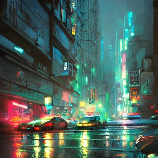 Prompt: Neon city, Sergey Zabelin, high detail, realistic, art station