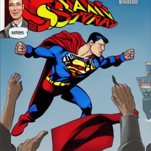 Prompt: Jeff bezos winning battle against Superman