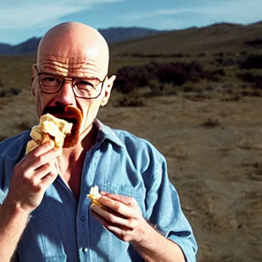 Prompt: walter white eating an ice cream