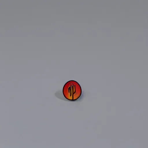 Prompt: a photo of a retro 5 0 s minimalistic simple clean fire warning enamel pin, no text, studio lighting, behance