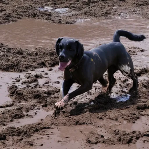 Image similar to dog play in mud