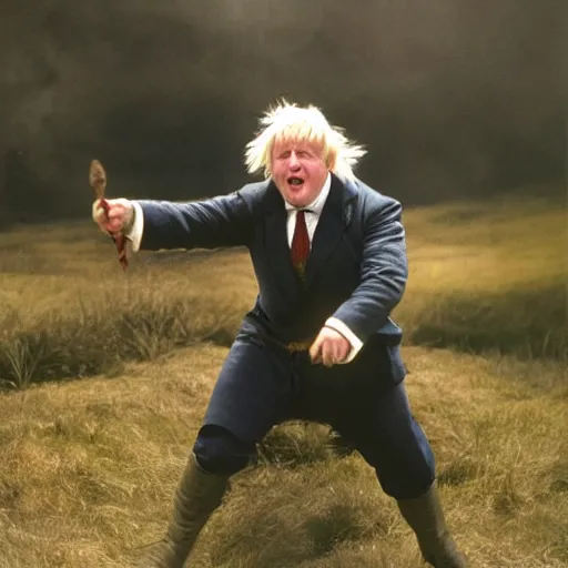 Image similar to Boris Johnson as the childsnatcher from Chitty Chitty Bang Bang