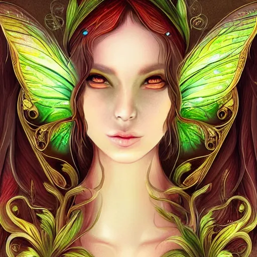 Image similar to a very beautiful fairy with a beautiful detailed face, an open book, digital painting, fantasy art