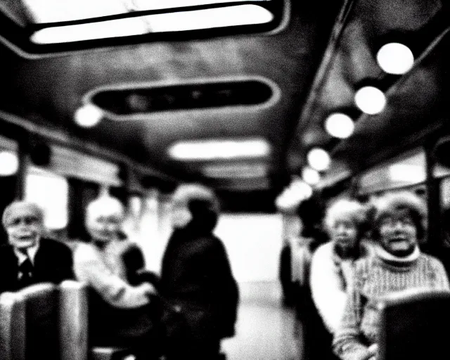 Image similar to a lomography photo of rumble between two grandmoms in soviet train this morning, bokeh,