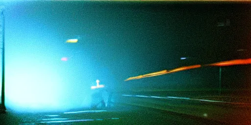 Image similar to fujifilm superia x - tra 4 0 0 photograph of vagrant at night volumetric fog