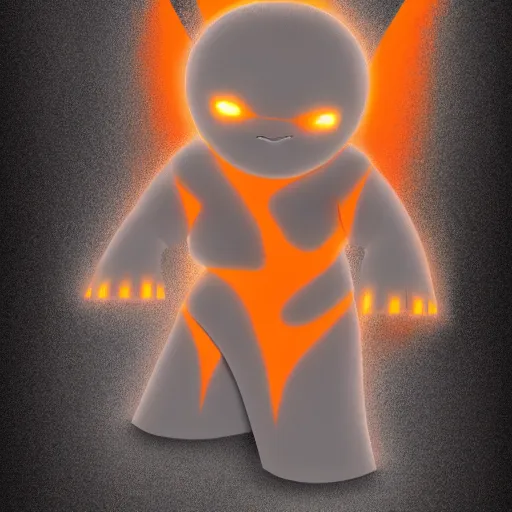 Prompt: a baby magma golem, dark grey and orange colours, digital art, detailed