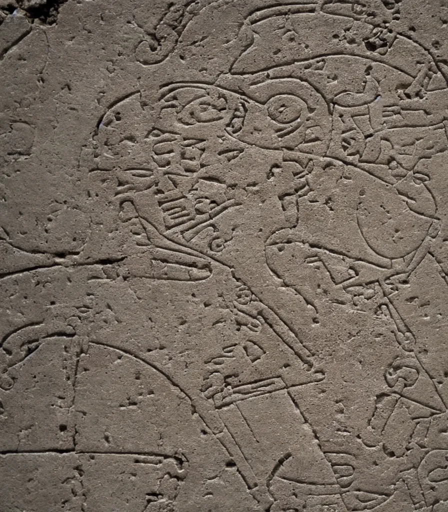 Image similar to ancient hieroglyph engraved into limestone