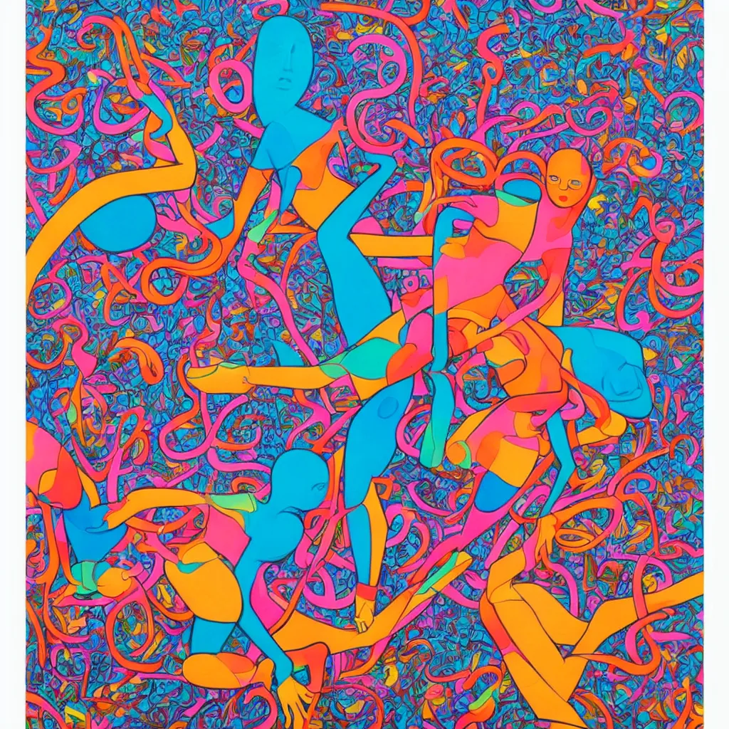 Image similar to modern sculpture visionary art color and shapes by tristan eaton and james jean, chiho aoshima color scheme