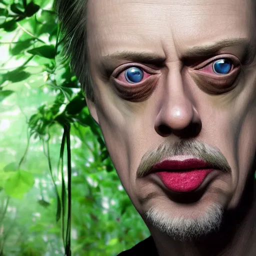 Prompt: hyperrealistic mixed media image of steve buscemi in a jungle, stunning 3 d render inspired art by xiang duan and thomas eakes, perfect facial symmetry, immaculate complexion, realistic, highly detailed attributes and atmosphere, dim volumetric cinematic lighting, 8 k octane detailed render, post - processing, masterpiece,