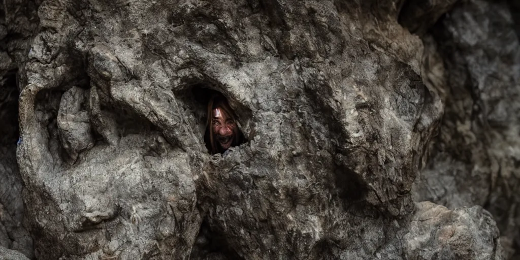 Prompt: a cave troll in a giant cave 8 k, gloomy lighting, shallow depth of field,