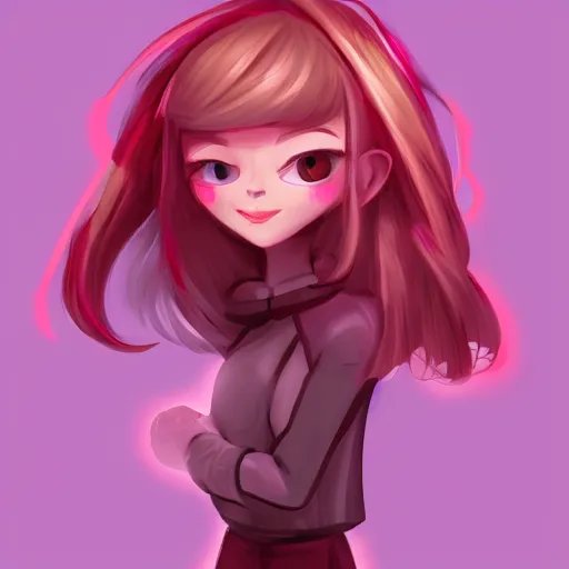 Image similar to Digital 2D, Digital 3D Stylized, Character Design, Character Modeling, Girl, Pink