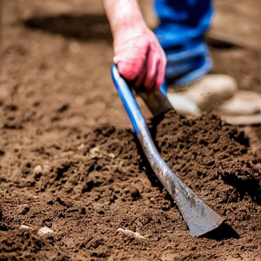 Image similar to platipus digging the ground with a shovel, realistic, professional photo, 4k, super detailed