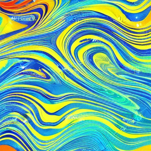 Image similar to olorful abstract geometric background. liquid dynamic gradient hypnotic waves. fluid marble texture art by oscar galvan, willem de kooning, natelle quek