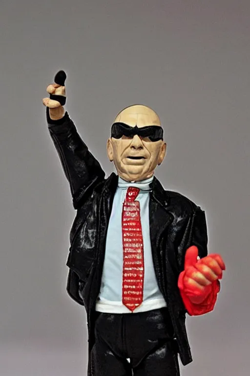 Image similar to rupert murdoch as a 1 9 8 0 s wrestling action figure