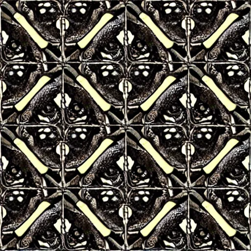 Image similar to ancient temple floor tile pattern, dark tone, seamless, repeatable, tileable, no ligthing