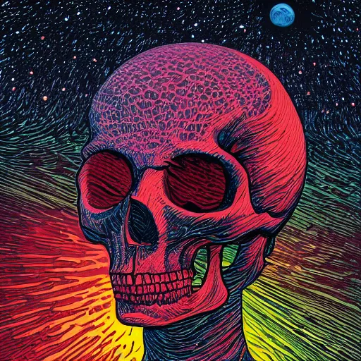 Image similar to ngc 3132 melting mysterious skull landscape by Casey Weldon, dan mumford 8k ultra high definition, upscaled, edge of the world, image credit nasa nat geo