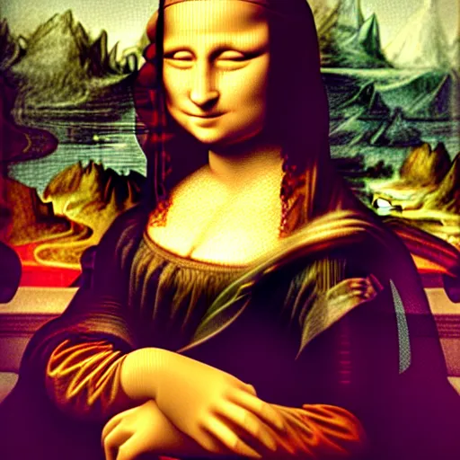 Prompt: mona lisa in the style of hr geiger