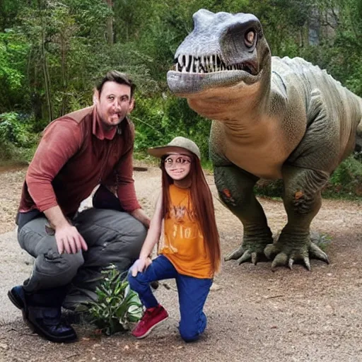 Image similar to humans and dinosaurs together