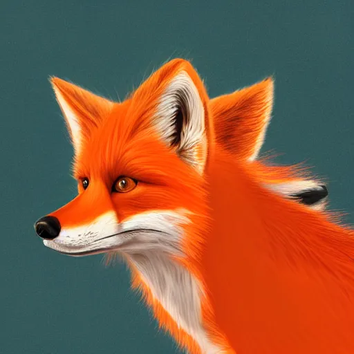 Prompt: digital unusually orange fox, retrowave palette, digital world, highly detailed, electric breeze, anatomically correct orange and white vulpine, synth feel, fluffy face, ear floof, flowing fur, super realism, accurate animal imagery, 4 k digital art